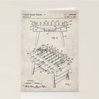 Foosball Table Patent - Foosball Player Game Room Art - Antique Stationery Card Gallery Image 2