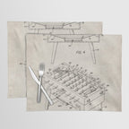 Foosball Table Patent - Foosball Player Game Room Art - Antique Placemat Gallery Image 1