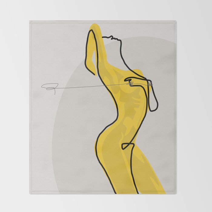 Mustard Moonlight  Throw Blanket Gallery Image 2