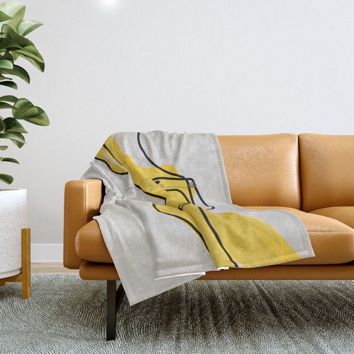 Mustard Moonlight  Throw Blanket Gallery Image 1