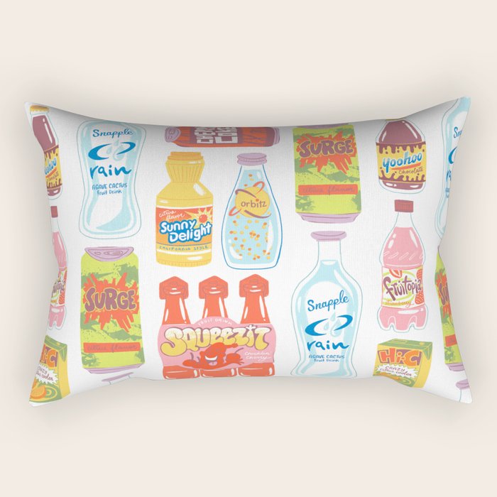 90s Drinks Rectangular Pillow Gallery Image 2