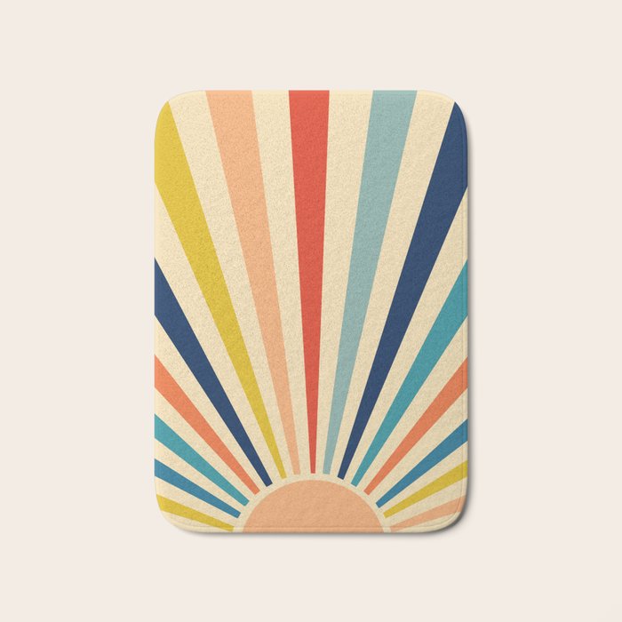60s retro sun  Bath Mat Gallery Image 1