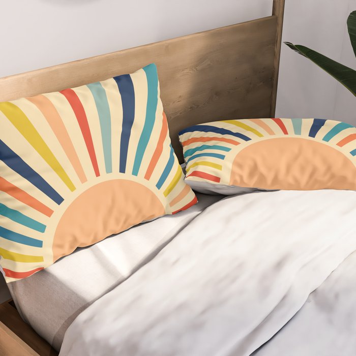 60s retro sun  Pillow Sham Gallery Image 2