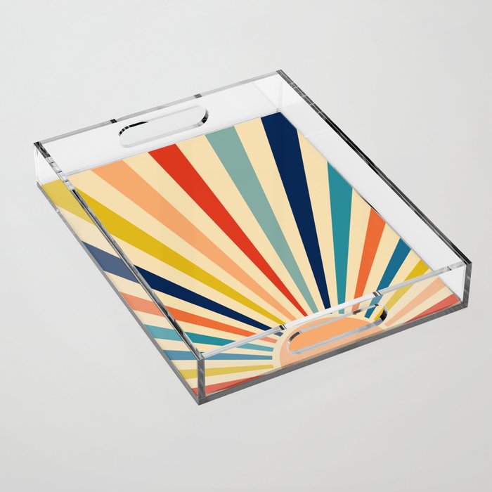 60s retro sun  Acrylic Tray Gallery Image 1