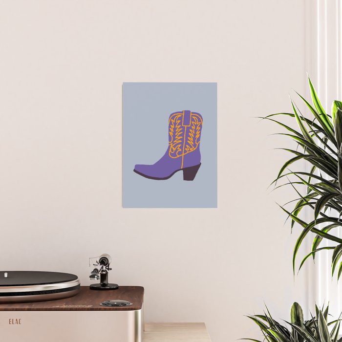 Purple Cowgirl Boot Poster Gallery Image 2