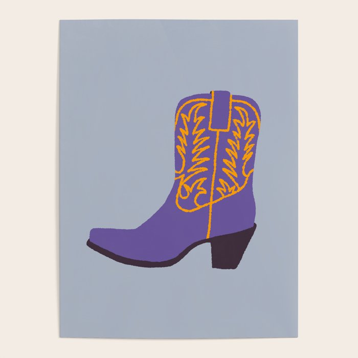 Purple Cowgirl Boot Poster Gallery Image 1