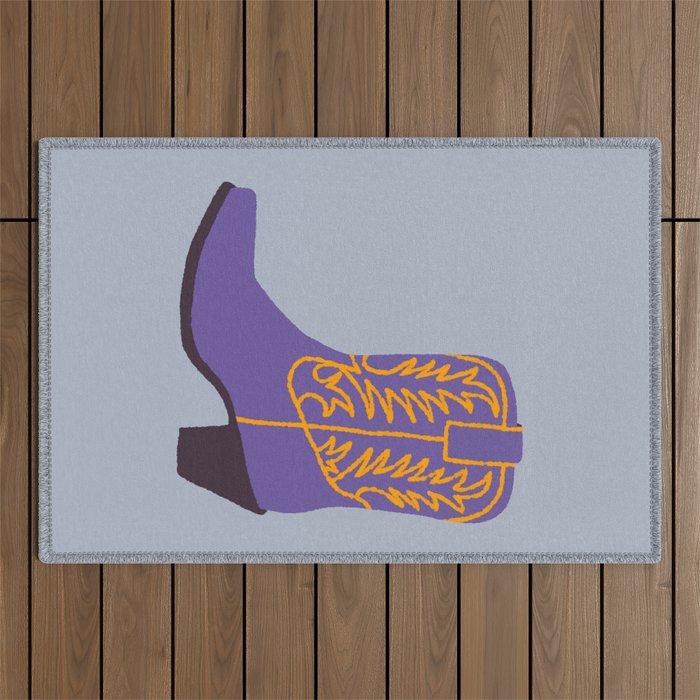 Purple Cowgirl Boot Outdoor Rug Gallery Image 1