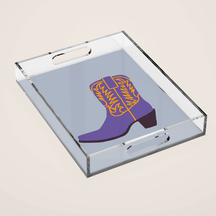 Purple Cowgirl Boot Acrylic Tray Gallery Image 1