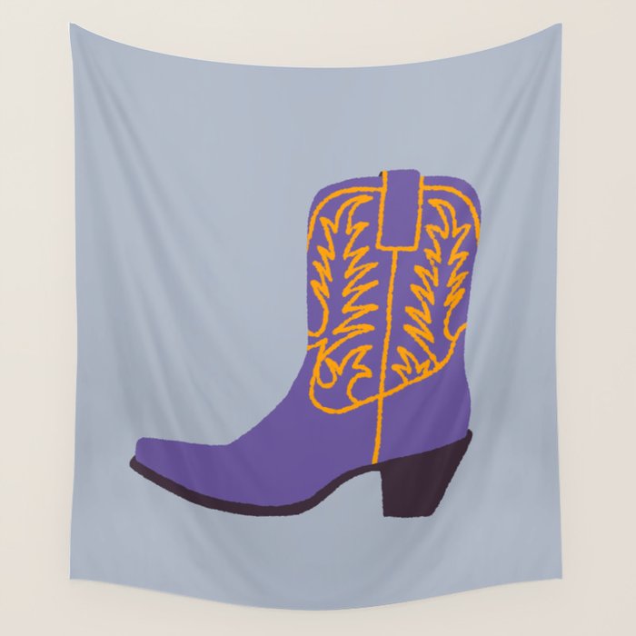 Purple Cowgirl Boot Wall Tapestry Gallery Image 4