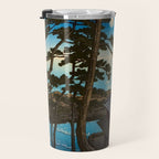 Hasui Moon Over Izura Ibaraki Antique Japanese Woodblock Print  Travel Mug Gallery Image 3
