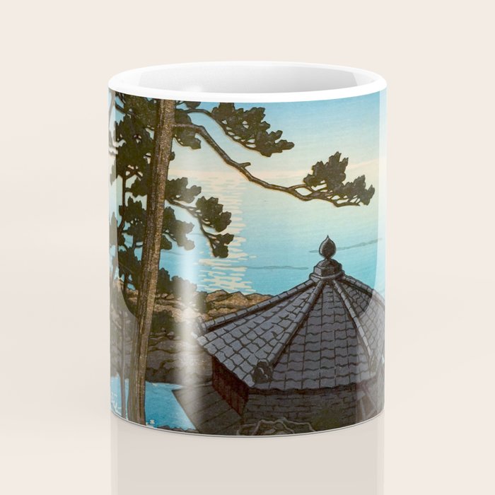 Hasui Moon Over Izura Ibaraki Antique Japanese Woodblock Print  Coffee Mug Gallery Image 4