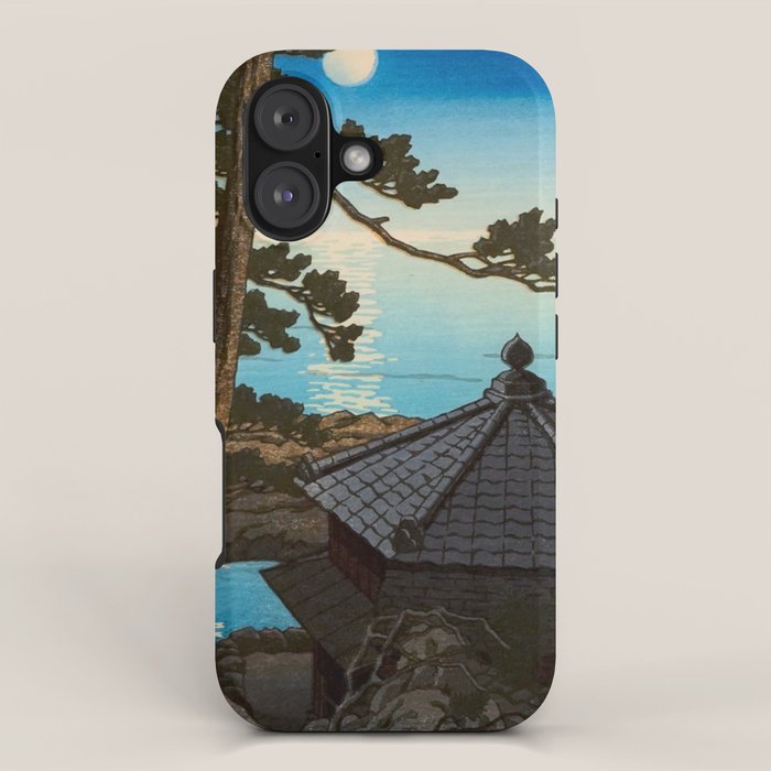 Hasui Moon Over Izura Ibaraki Antique Japanese Woodblock Print  iPhone Case Gallery Image 1