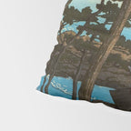Hasui Moon Over Izura Ibaraki Antique Japanese Woodblock Print  Pillow Sham Gallery Image 4