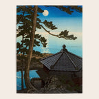 Hasui Moon Over Izura Ibaraki Antique Japanese Woodblock Print  Poster Gallery Image 4