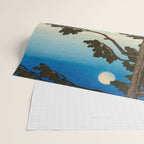 Hasui Moon Over Izura Ibaraki Antique Japanese Woodblock Print  Wrapping Paper Gallery Image 2