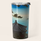 Hasui Moon Over Izura Ibaraki Antique Japanese Woodblock Print  Travel Mug Gallery Image 2