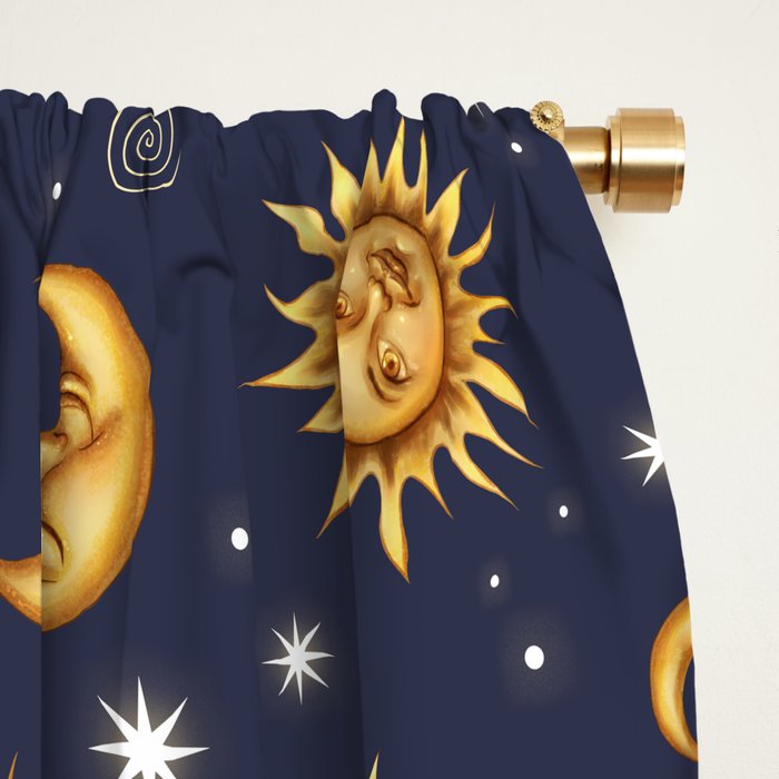 Vintage Celestial Mood Window Curtain Gallery Image 2