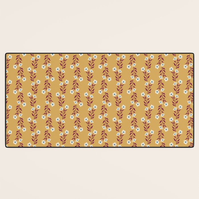 Wild Flowers Vintage Botanical Floral Pattern Desk Mat Gallery Image 3