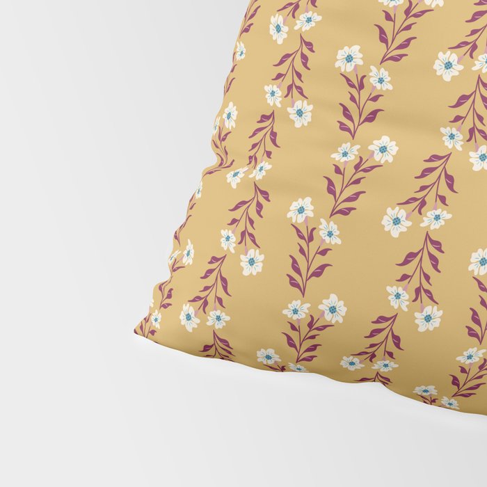 Wild Flowers Vintage Botanical Floral Pattern Pillow Sham Gallery Image 4