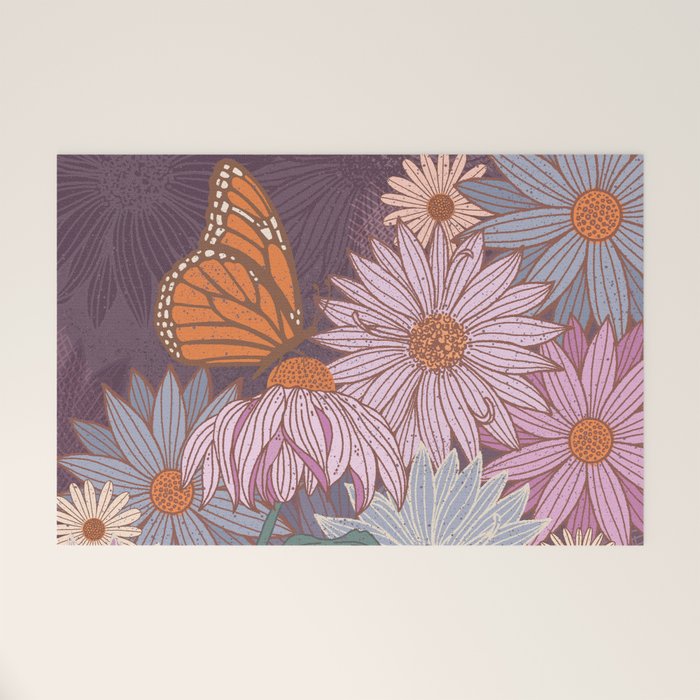 Monarch Butterfly and Wildflowers Welcome Mat Gallery Image 1