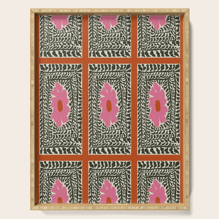 Fern and fun flower Serving Tray Gallery Image 1
