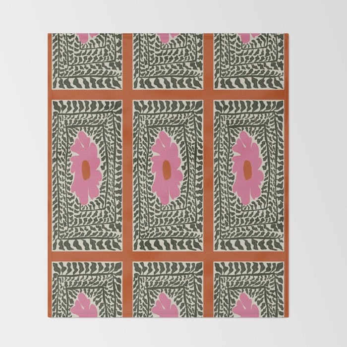 Fern and fun flower Throw Blanket Gallery Image 2