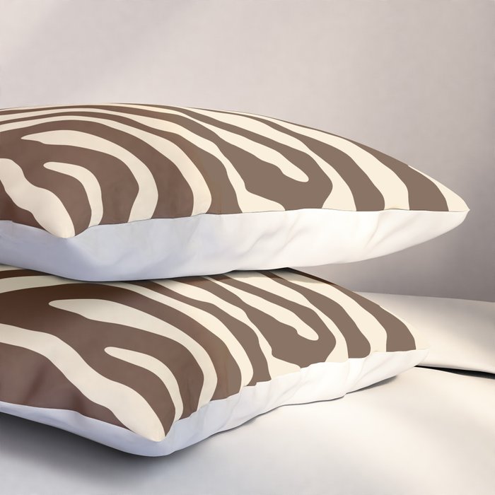 Coffee Brown Zebra Animal Print Pillow Sham Gallery Image 3
