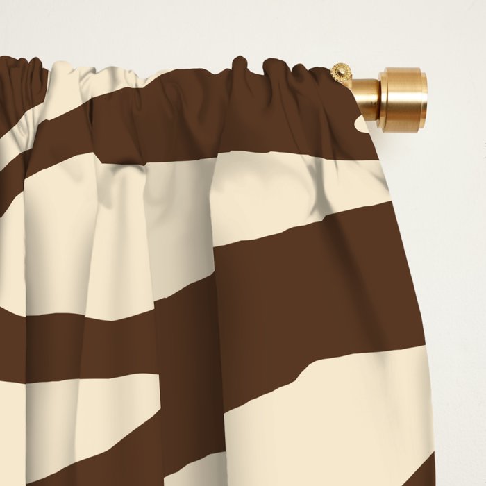 Coffee Brown Zebra Animal Print Window Curtain Gallery Image 2