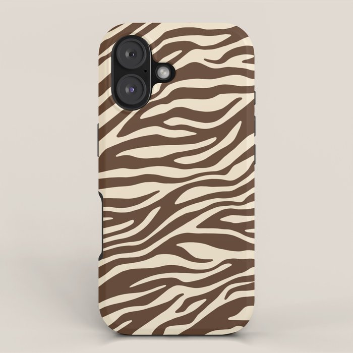 Coffee Brown Zebra Animal Print iPhone Case Gallery Image 1