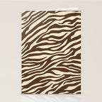 Coffee Brown Zebra Animal Print Stationery Card Gallery Image 2