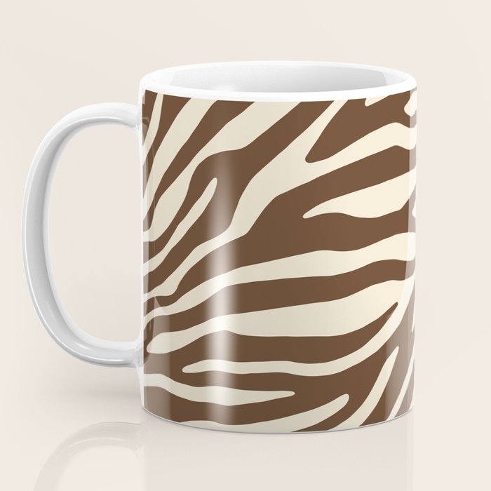 Coffee Brown Zebra Animal Print Coffee Mug Gallery Image 3