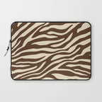 Coffee Brown Zebra Animal Print Laptop Sleeve Gallery Image 1