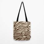 Coffee Brown Zebra Animal Print Tote Bag Gallery Image 2