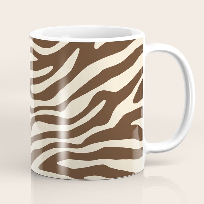 Coffee Brown Zebra Animal Print Coffee Mug Gallery Image 1