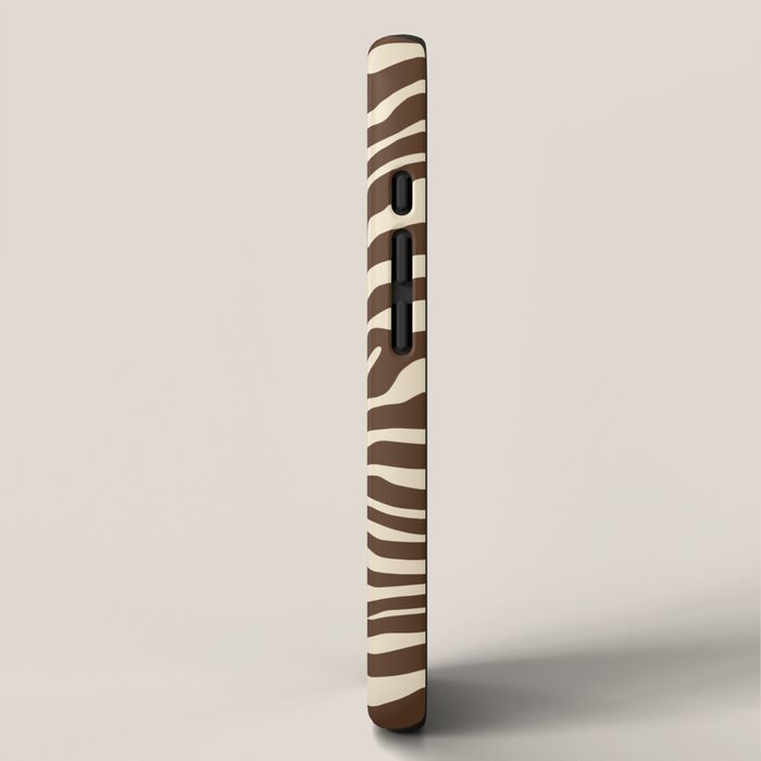 Coffee Brown Zebra Animal Print iPhone Case Gallery Image 2