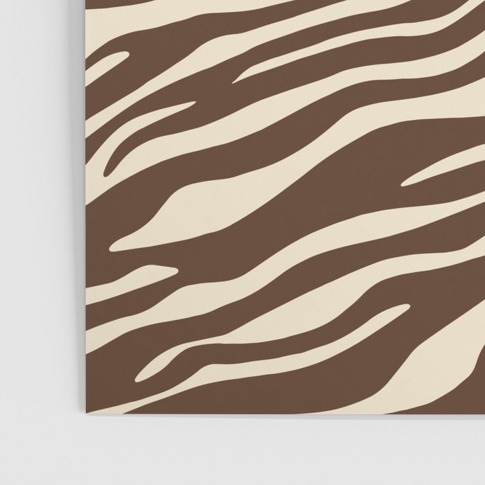 Coffee Brown Zebra Animal Print Poster Gallery Image 3