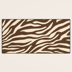 Coffee Brown Zebra Animal Print Desk Mat Gallery Image 3
