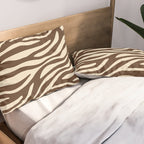 Coffee Brown Zebra Animal Print Pillow Sham Gallery Image 2
