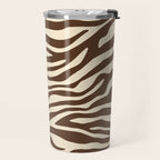 Coffee Brown Zebra Animal Print Travel Mug Gallery Image 2