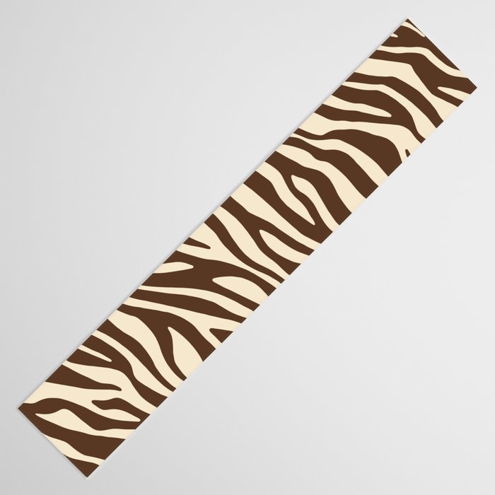 Coffee Brown Zebra Animal Print Table Runner Gallery Image 3