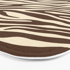 Coffee Brown Zebra Animal Print Bath Mat Gallery Image 3