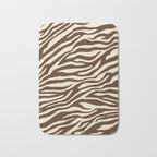 Coffee Brown Zebra Animal Print Bath Mat Gallery Image 1