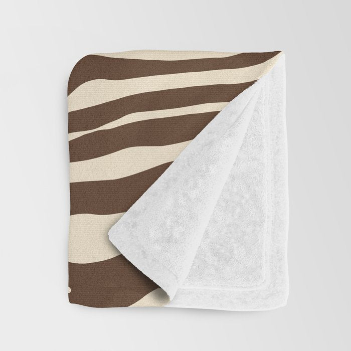 Coffee Brown Zebra Animal Print Throw Blanket Gallery Image 3
