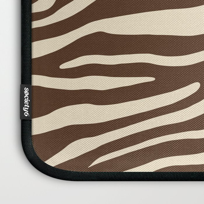 Coffee Brown Zebra Animal Print Laptop Sleeve Gallery Image 3