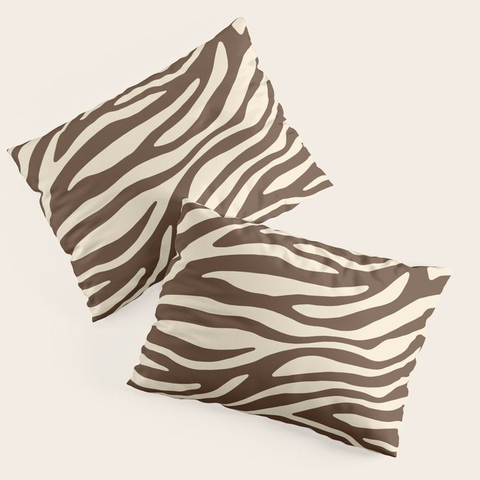 Coffee Brown Zebra Animal Print Pillow Sham Gallery Image 3