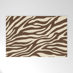 Coffee Brown Zebra Animal Print Welcome Mat Gallery Image 1