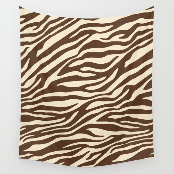 Coffee Brown Zebra Animal Print Wall Tapestry Gallery Image 4