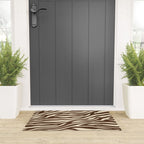Coffee Brown Zebra Animal Print Welcome Mat Gallery Image 3