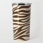 Coffee Brown Zebra Animal Print Travel Mug Gallery Image 1