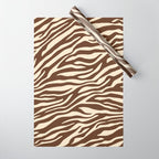 Coffee Brown Zebra Animal Print Wrapping Paper Gallery Image 1